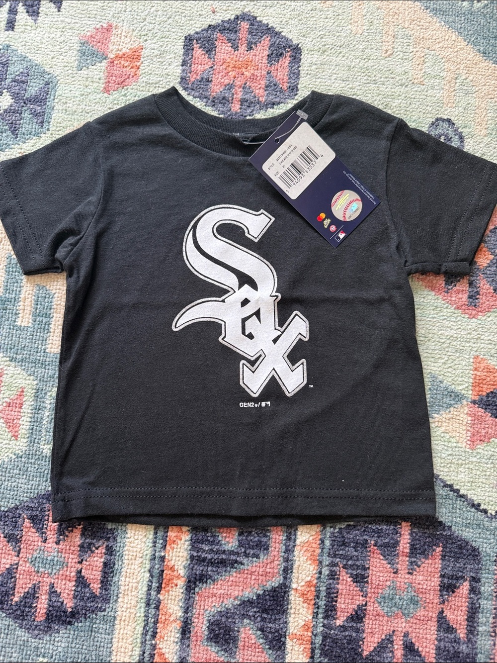Kids Black Short-Sleeve Tee with White Sox Logo - Black
